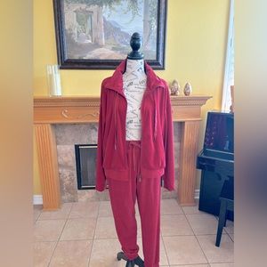 RBX velvety tracksuit in small color red two piece